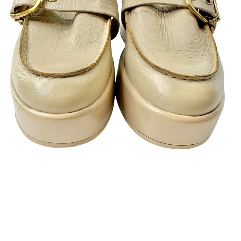 Dolce Vita Crinkle Patent leather yonder block heel loafers in sesame sz 7.5 - Picture 4 of 13